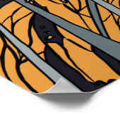 Japanische Vintage Landschaft nachts Poster (Ecke)