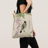Japanische Vintage Lilac Sparrow Monogram Tote Bag Tasche (Von Nahem)