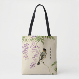 Japanische Vintage-Lilac-Spatz-Monogramm-Tasche Tasche