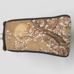 Japanische Vintage Pflaumenblüten im Mondlicht Golf Headcover