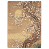 Japanische Vintage Pflaumenblüten im Mondlicht Klemmbrett (Rückseite)