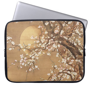 Japanische Vintage Pflaumenblüten im Mondlicht Laptopschutzhülle