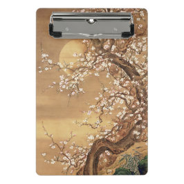 Japanische Vintage Pflaumenblüten im Mondlicht Mini Klemmbrett
