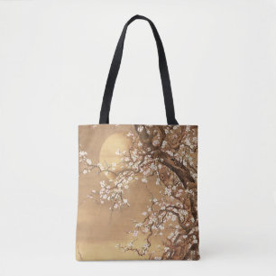 Japanische Vintage Pflaumenblüten im Mondlicht Tasche