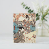 Japanische Vintage Ukiyo-e-geisha Postkarte (Stehend Vorderseite)