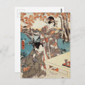 Japanische Vintage Ukiyo-e-geisha Postkarte (Vorne/Hinten)