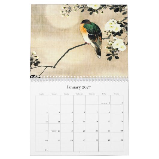 Japanische Vögel, Bäume und Blumen-Kalender Kalender (Jan 2027)