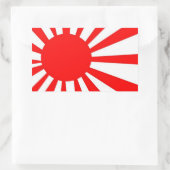 Japanische wachsende Sonnenflagge Rechteckiger Aufkleber (Tasche)