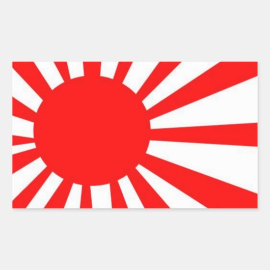 Japanische wachsende Sonnenflagge Rechteckiger Aufkleber (Vorderseite)