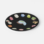 Japanische Wagashi-Süßigkeiten Pappteller (Schrägansicht)