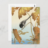 Japanische Wagenhalle auf der Lotus-Pflanze von Oh Postkarte (Vorne/Hinten)