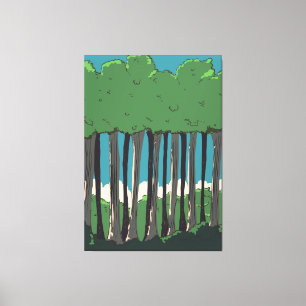 Japanische Wald Bäume Leinwanddruck