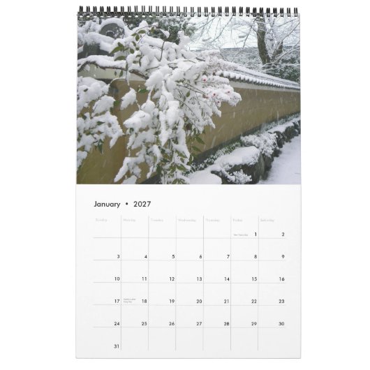 Japanische Wände Kalender (Jan 2027)
