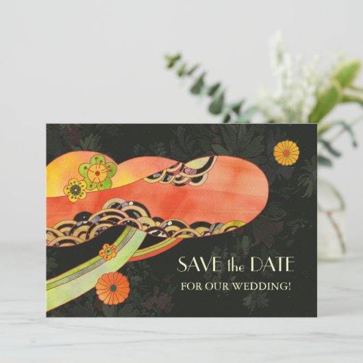 Japanische Washi-Hochzeit speichert das Datum der Save The Date (Stehend Vorderseite)