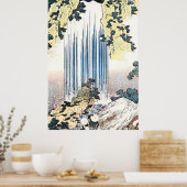 Japanische Wasserfall-Illustration Poster (Küche)
