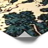 Japanische Wasserfall-Illustration Poster (Ecke)