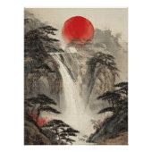 Japanische Wasserfall Zen Art Print Wall Decke Poster (Vorderseite)