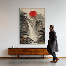 Japanische Wasserfall Zen Art Print Wall Decke Poster