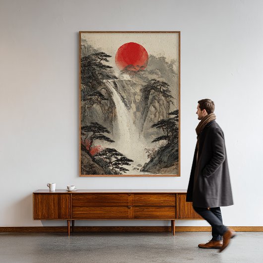 Japanische Wasserfall Zen Art Print Wall Decke Poster