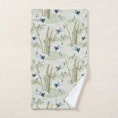 Japanische Wasserfarbe Asiatische Kunst Bambus Vog Badhandtuch Set (Handtuch)