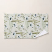 Japanische Wasserfarbe Asiatische Kunst Bambus Vog Badhandtuch Set (Handtuch)