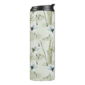 Japanische Wasserfarbe Asiatische Kunst Bambus Vog Thermosbecher (Nach links gedreht)