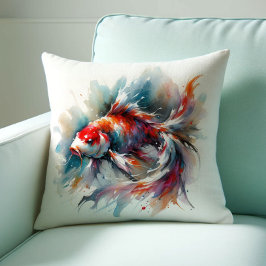 Japanische Wasserfarbe Koi Fish Pillows Kissen
