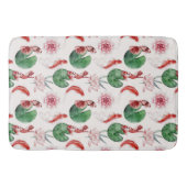 Japanische Wasserfarbe Kunst Koi Fisch Lotus Lily Badematte (Vorderseite)