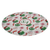 Japanische Wasserfarbe Kunst Koi Fisch Lotus Lily  Schneidebrett (Ecke)