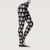 Japanische Wasserfarbe Sakura Blossom Rosa Schwarz Leggings (Rechts)