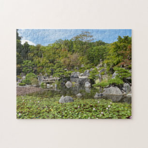 Japanische Wasserlilie Garden Natroneteichs-Foto Puzzle