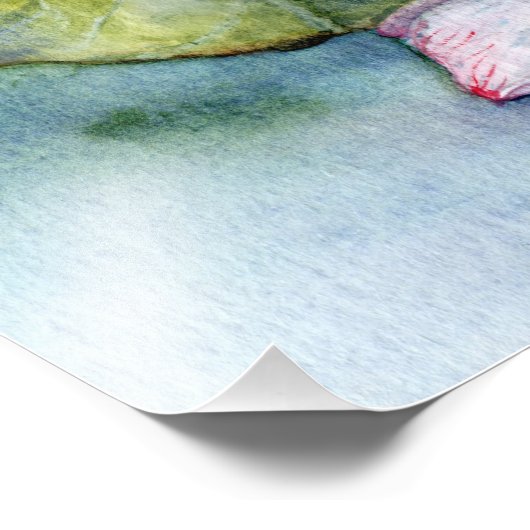 Japanische Wasserlilien und Lotus-Blume Fotodruck (Ecke)