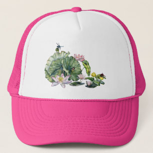 Japanische Wasserlilien und Lotus-Blume Truckerkappe