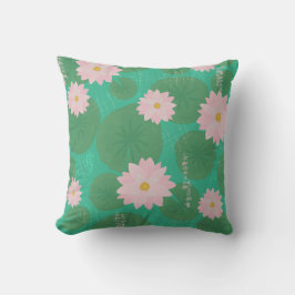 Japanische Wasserlilienmuster Kissen