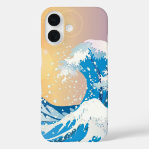 Japanische Wave Art Sunset Ocean iPhone 16 Hülle