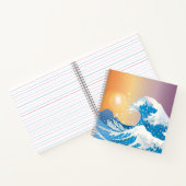 Japanische Wave Art Sunset Ocean Notizblock (Innenseite)