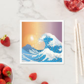Japanische Wave Art Sunset Ocean Serviette (Beispiel)