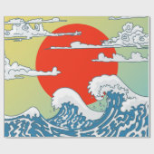 Japanische Wave Canvas Print Geschenkpapier (Flach)