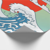 Japanische Wave Canvas Print Geschenkpapier (Ecke)