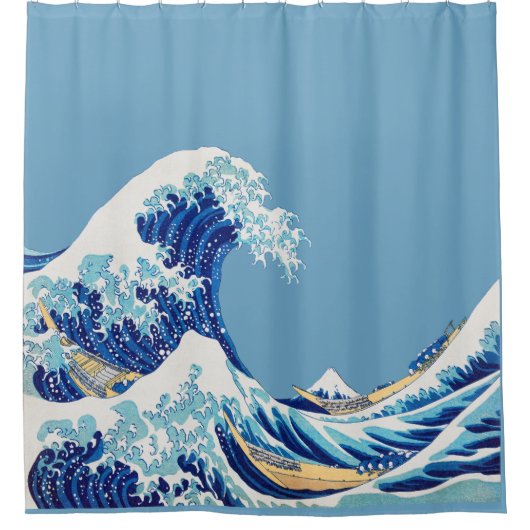 Japanische Wave Japandi Duschvorhang (Vorderseite)