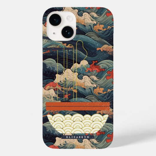 Japanische Wave Monogram Ramen Case-Mate iPhone Hülle (Rückseite)