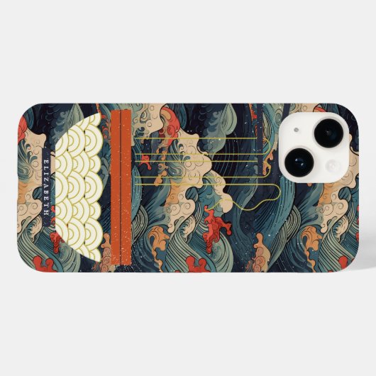 Japanische Wave Monogram Ramen Case-Mate iPhone Hülle (Rückseite (Horizontal))