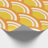 Japanische Wave Seigaiha Muster Gelbe Orange Geschenkpapier (Ecke)