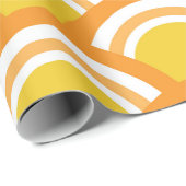 Japanische Wave Seigaiha Muster Gelbe Orange Geschenkpapier (Rolleneckpunkt)