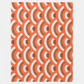 Japanische Wave Seigaiha Pattern Orange Brown Fleecedecke (Vorderseite)