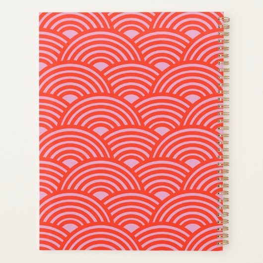 Japanische Wave Seigaiha Pattern Rosa Planer (Rückseite)