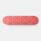 Japanische Wave Seigaiha Pattern Rosa Skateboard (Horizontal)