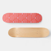 Japanische Wave Seigaiha Pattern Rosa Skateboard (Horizontal)