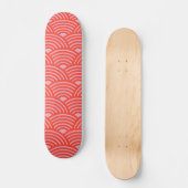 Japanische Wave Seigaiha Pattern Rosa Skateboard (Vorderseite)