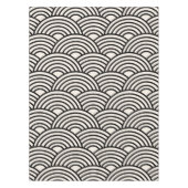 japanische Wave Seigaiha Schwarz und Creme Weiß Tischdecke (Vorderseite)